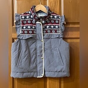 & Merci En Merci Quilted Nordic pattern vest size small in excellent condition